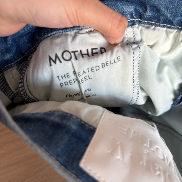 Mother Clare V. 27 NEW The Pleated Belle Prep Heel Jeans Playing in Paris - Picture 3 of 11